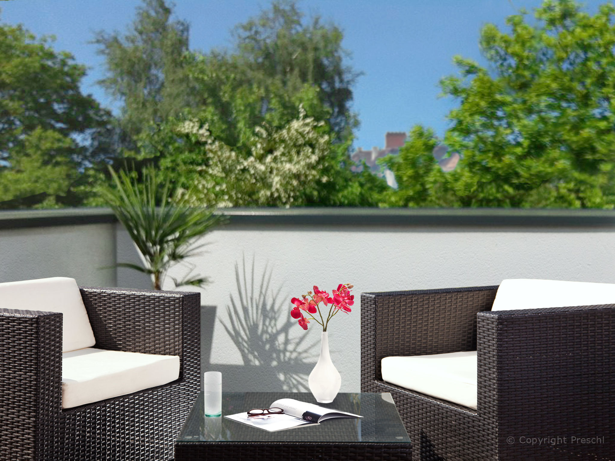 Dachterrasse im Sommer